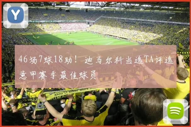 46场7球18助！迪马尔科当选TA评选意甲赛季最佳球员